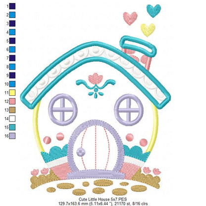 Cute Little House - Applique Embroidery