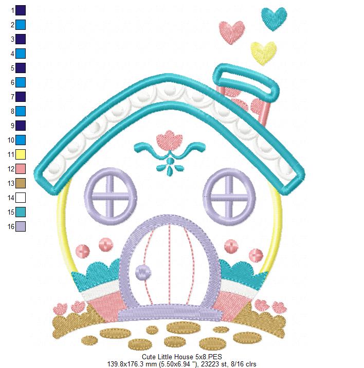 Cute Little House - Applique Embroidery