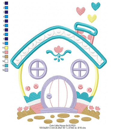 Cute Little House - Applique Embroidery