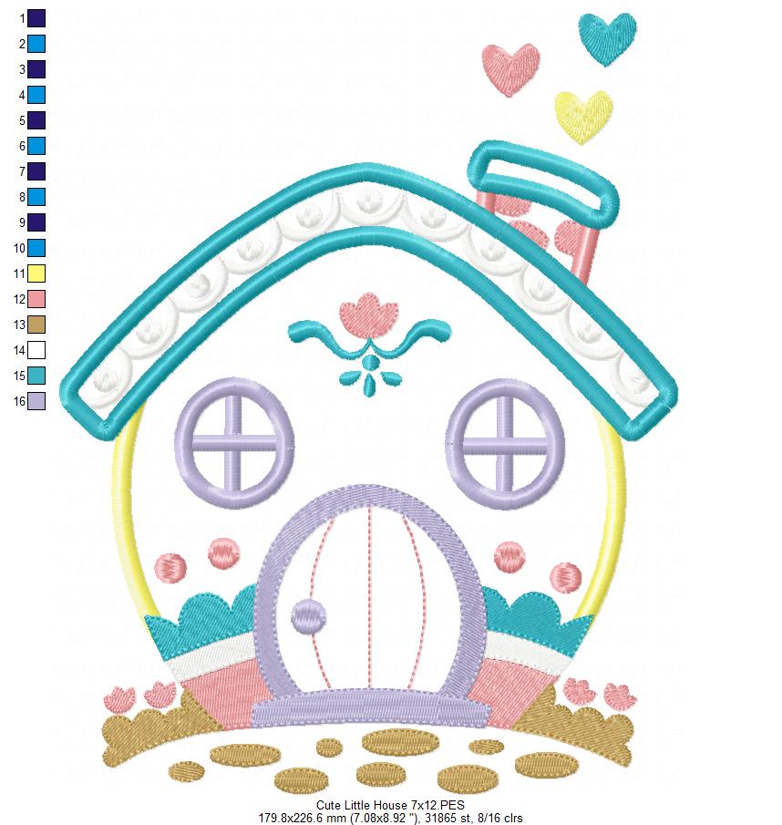 Cute Little House - Applique Embroidery