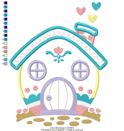 Cute Little House - Applique Embroidery