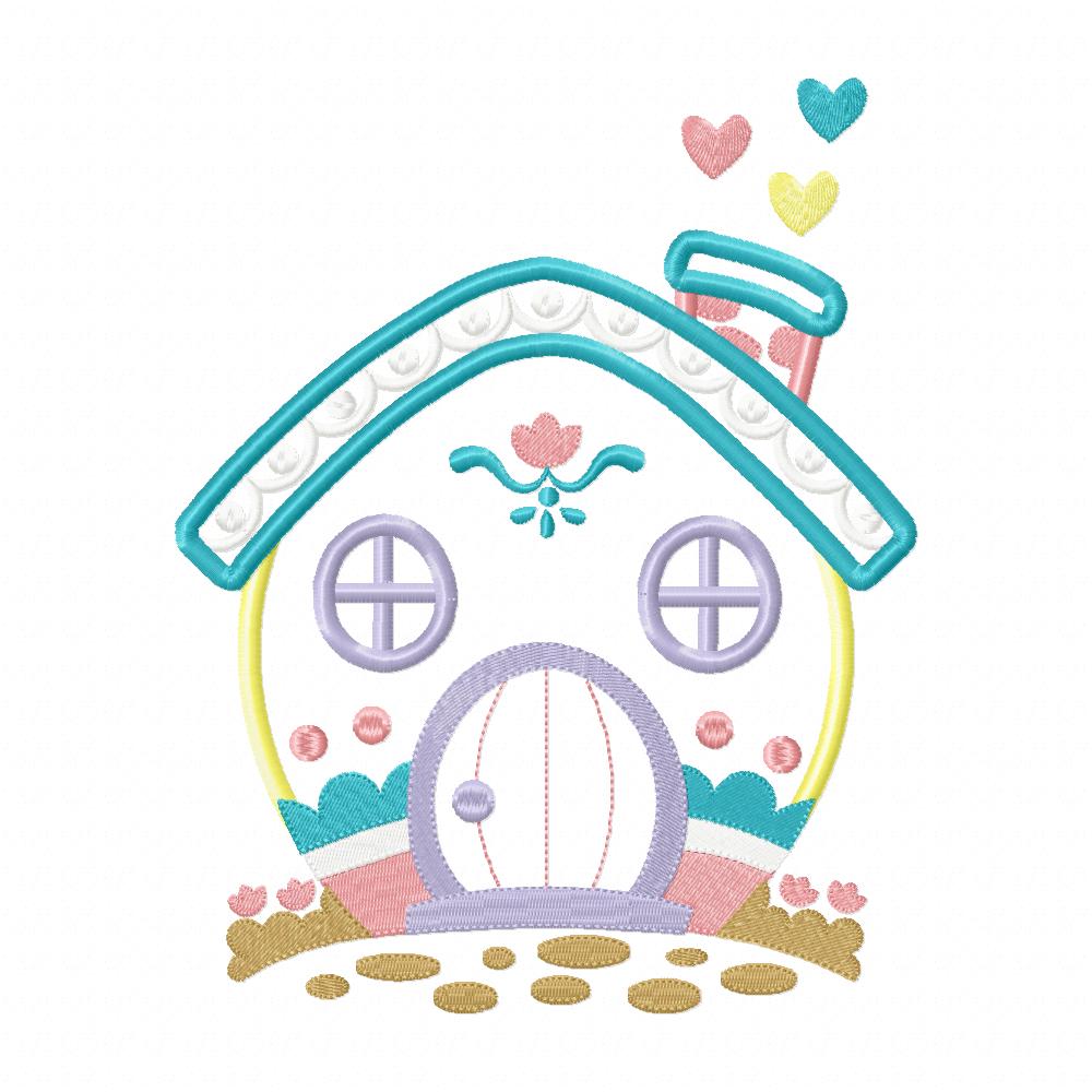 Cute Little House - Applique Embroidery