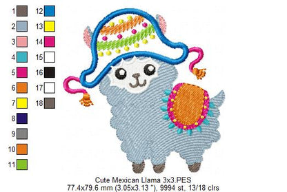 Cute Mexican Llama - Applique