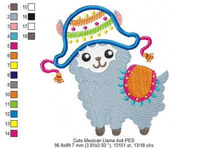 Cute Mexican Llama - Applique