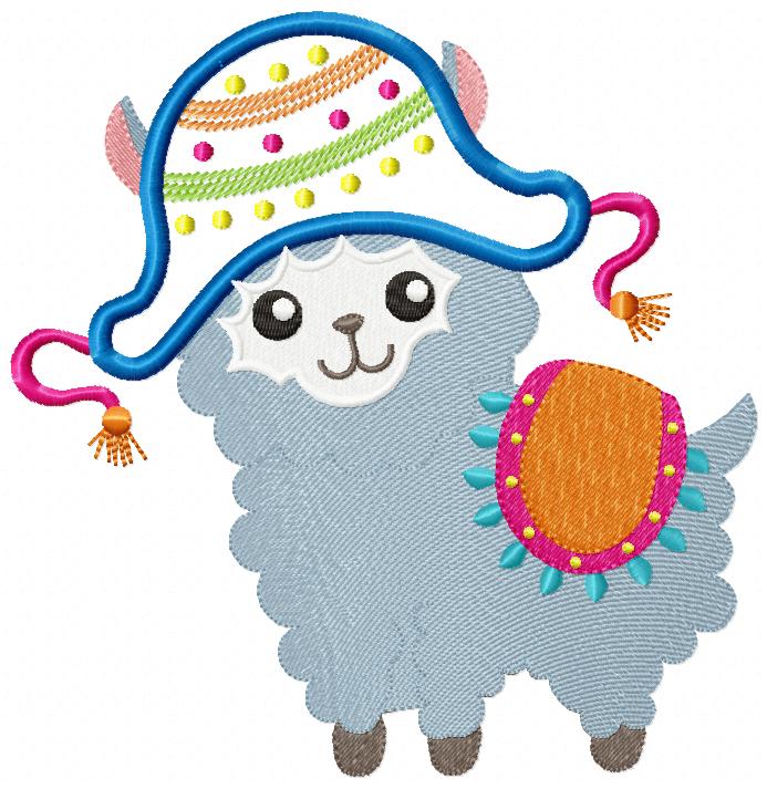 Cute Mexican Llama - Applique