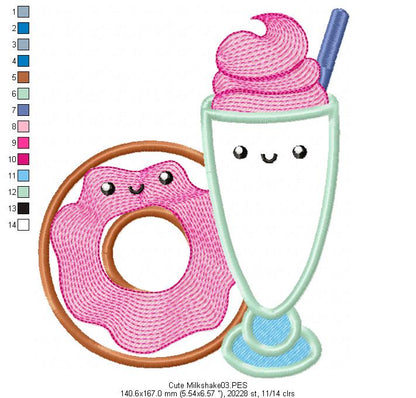 Milkshake with Donuts - Applique
