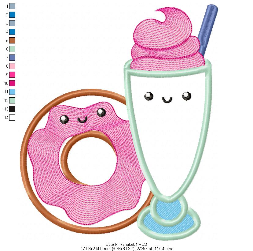 Milkshake with Donuts - Applique