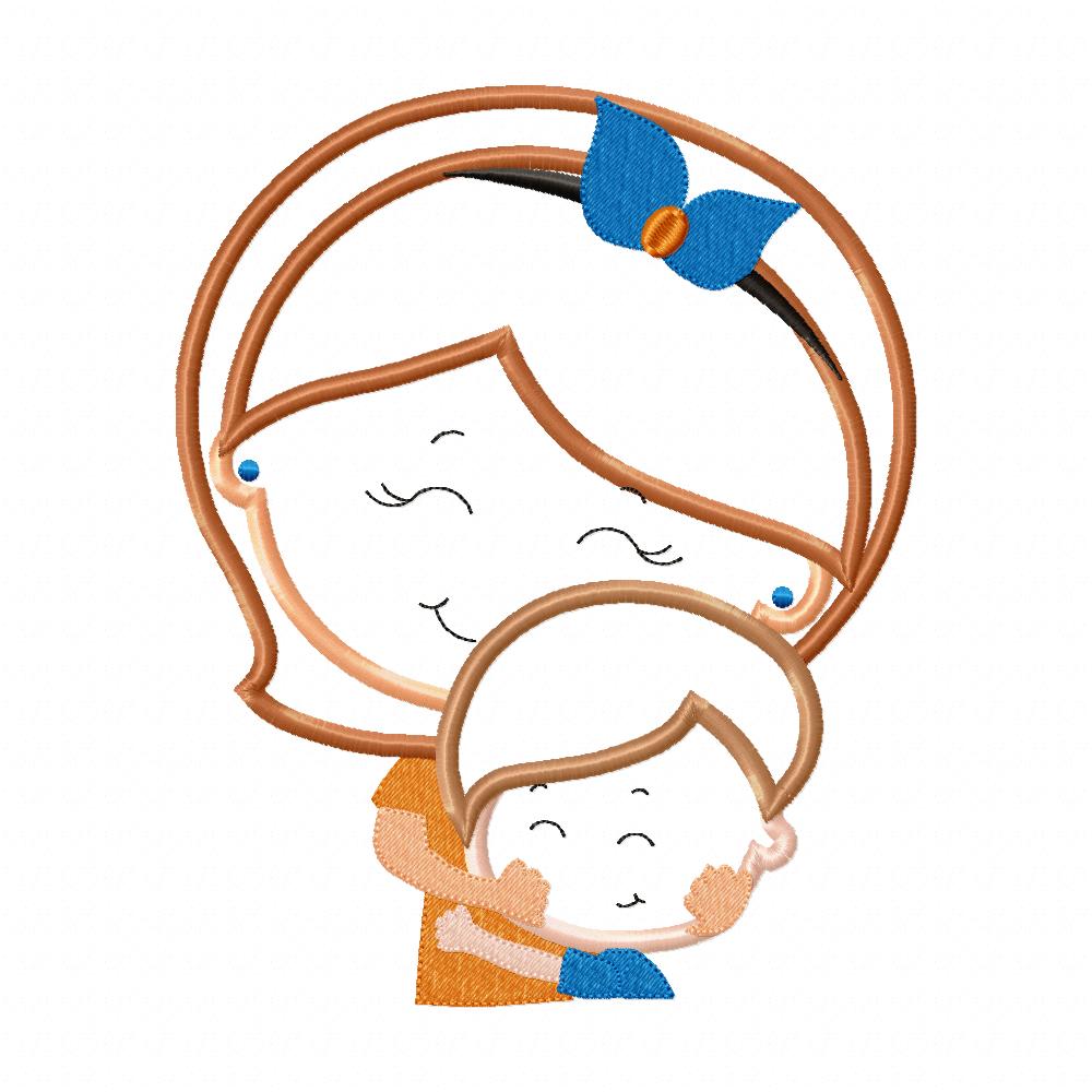 Cute Mom and Her Son - Applique