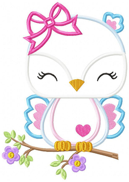 Cute Owl Girl - Applique