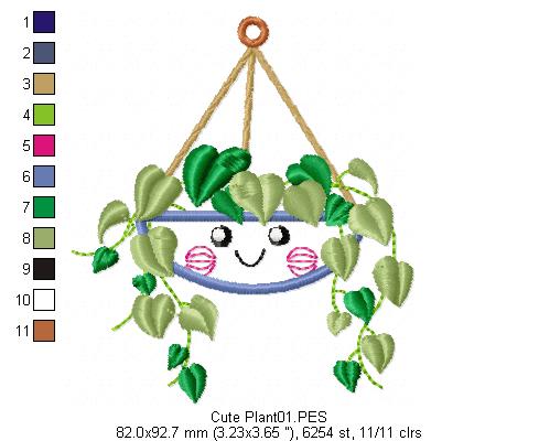 Cute Plant Smiling - Applique