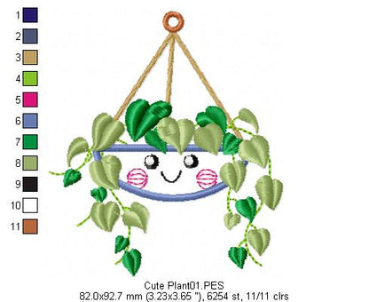 Cute Plant Smiling - Applique