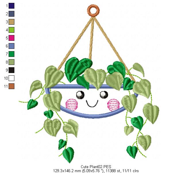Cute Plant Smiling - Applique