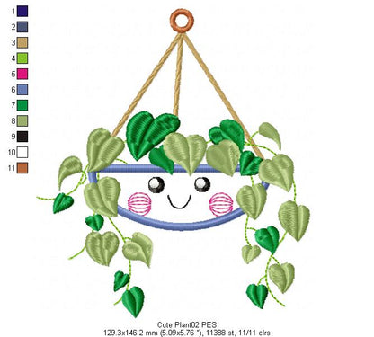 Cute Plant Smiling - Applique