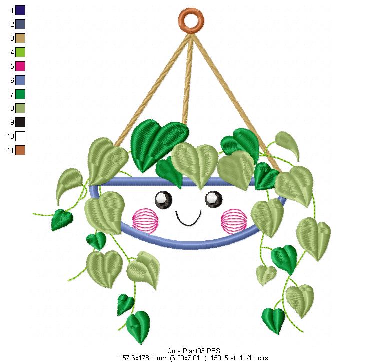 Cute Plant Smiling - Applique