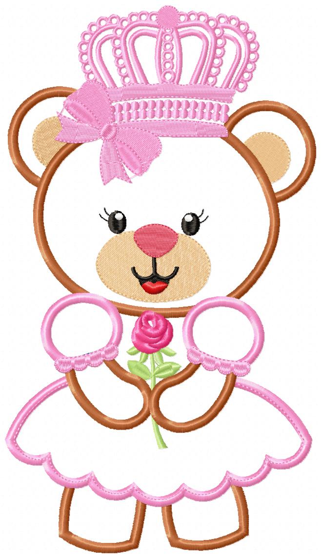 Cute Princess Teddy Bear - Applique