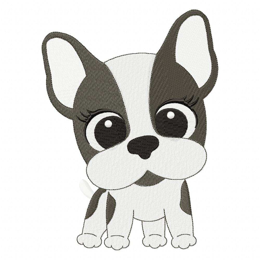 Dog Girl Puppy - Fill Stitch Embroidery