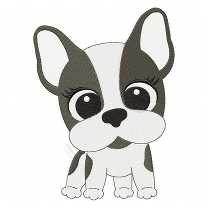 Dog Girl Puppy - Fill Stitch Embroidery