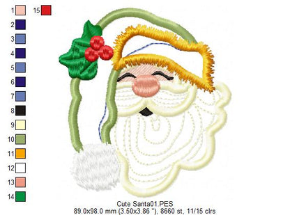 Santa Claus Face - Applique