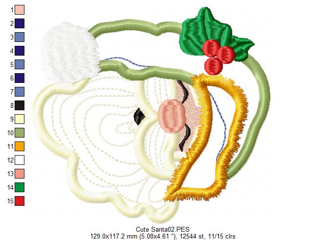 Santa Claus Face - Applique