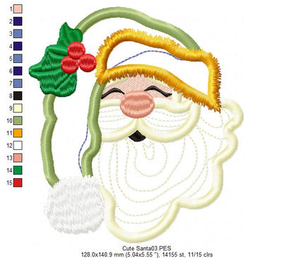 Santa Claus Face - Applique
