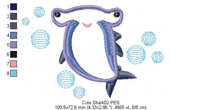 Cute Shark -  Applique