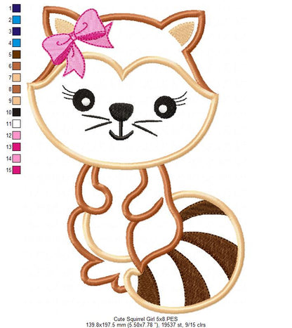 Cute Squirrel Girl - Applique