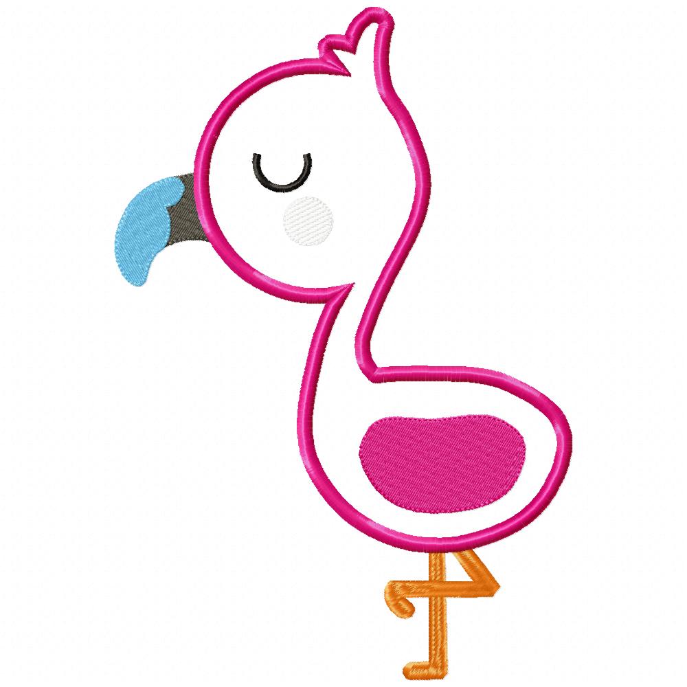 Cute Summer Flamingo - Applique