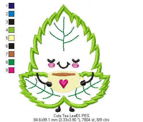 Cute Tea Leaf - Applique