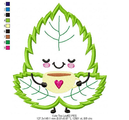 Cute Tea Leaf - Applique