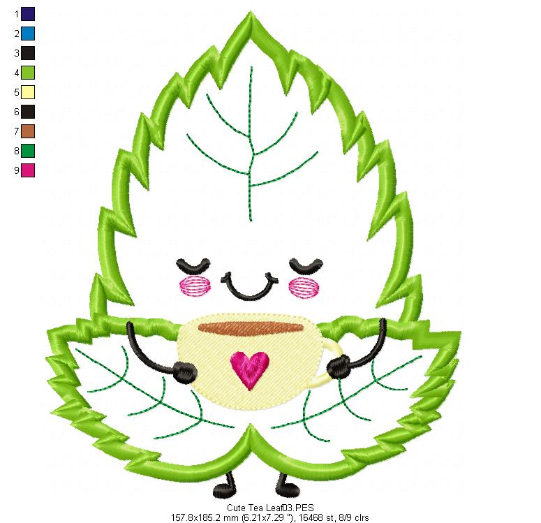 Cute Tea Leaf - Applique