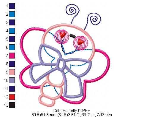 Cute Butterfly   - Applique