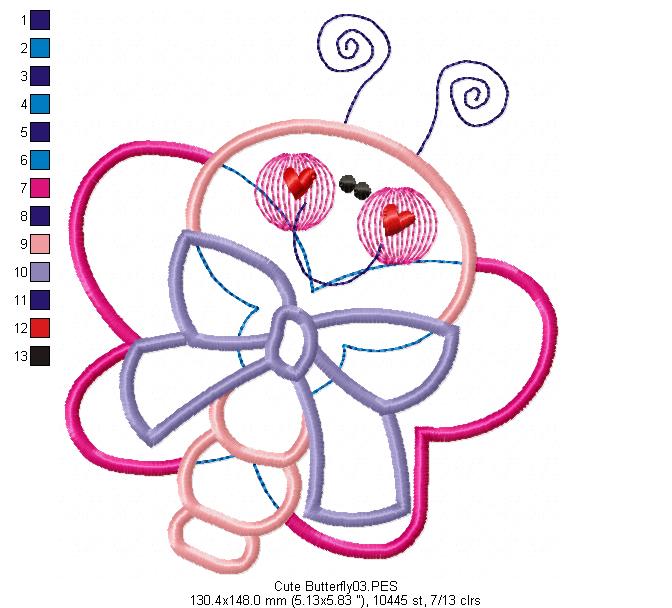 Cute Butterfly   - Applique