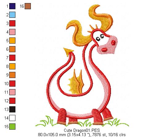 Cute Dragon - Aplique