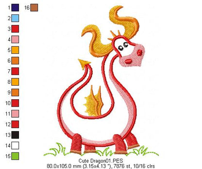 Cute Dragon - Aplique