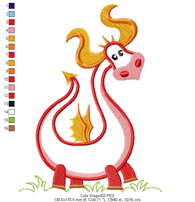Cute Dragon - Aplique