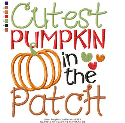Cutest Pumpkin in the Patch - Applique
