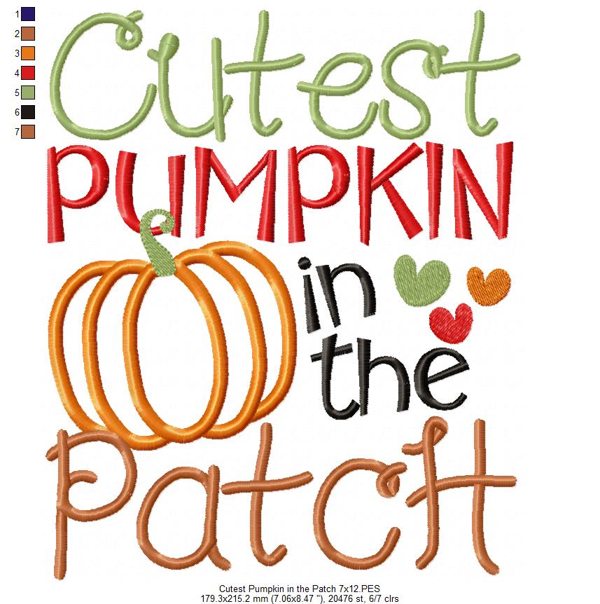 Cutest Pumpkin in the Patch - Applique