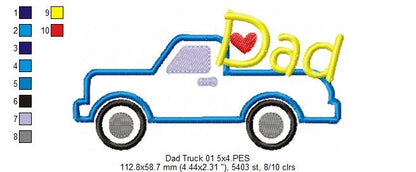 Daddy's Truck - Applique - Set of 2 designs