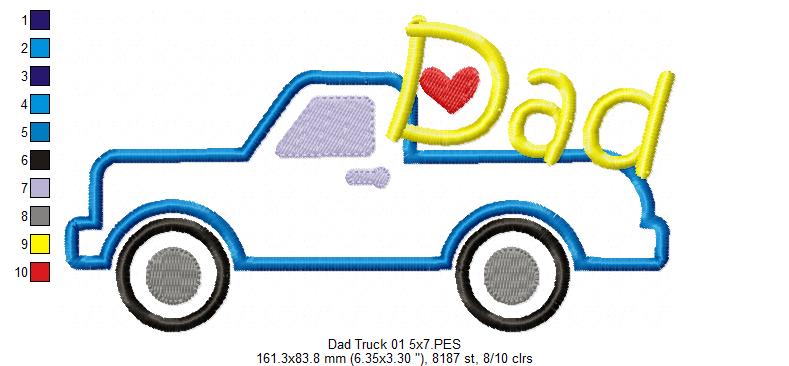 Daddy's Truck - Applique