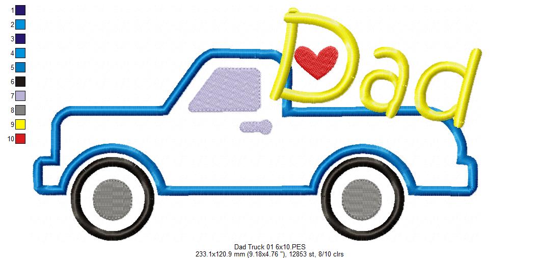 Daddy's Truck - Applique - Set of 2 designs