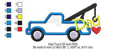 Daddy's Truck 02 - Applique