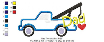 Daddy's Truck - Applique - Set of 2 designs