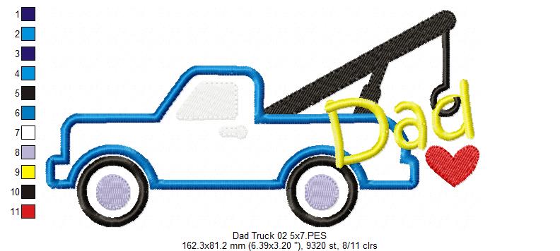Daddy's Truck - Applique - Set of 2 designs