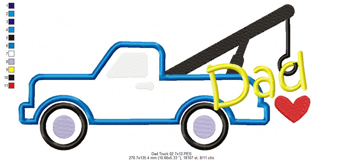 Daddy's Truck - Applique - Set of 2 designs