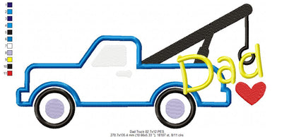 Daddy's Truck - Applique - Set of 2 designs