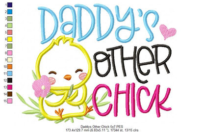 Daddy's Other Chick - Applique - Machine Embroidery Design