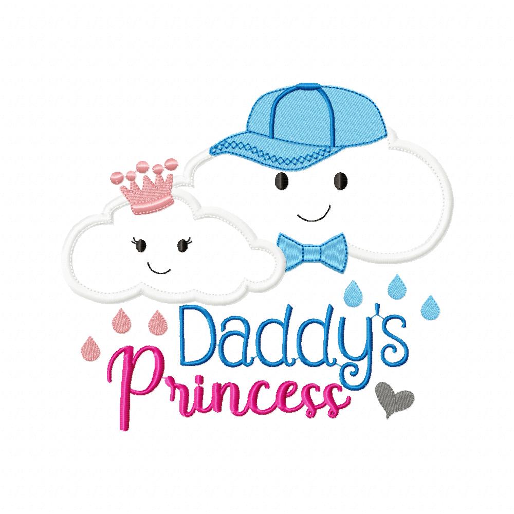 Cloud Daddy's Princess - Applique - Machine Embroidery Design
