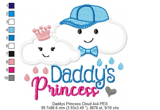 Cloud Daddy's Little Dude and Princess - Applique - Set of 2 designs