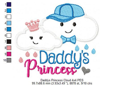 Cloud Daddy's Little Dude and Princess - Applique - Set of 2 designs