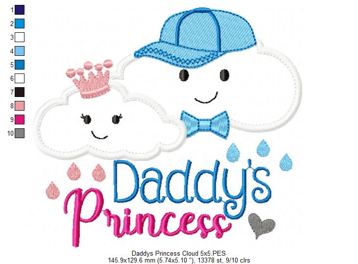 Cloud Daddy's Little Dude and Princess - Applique - Set of 2 designs